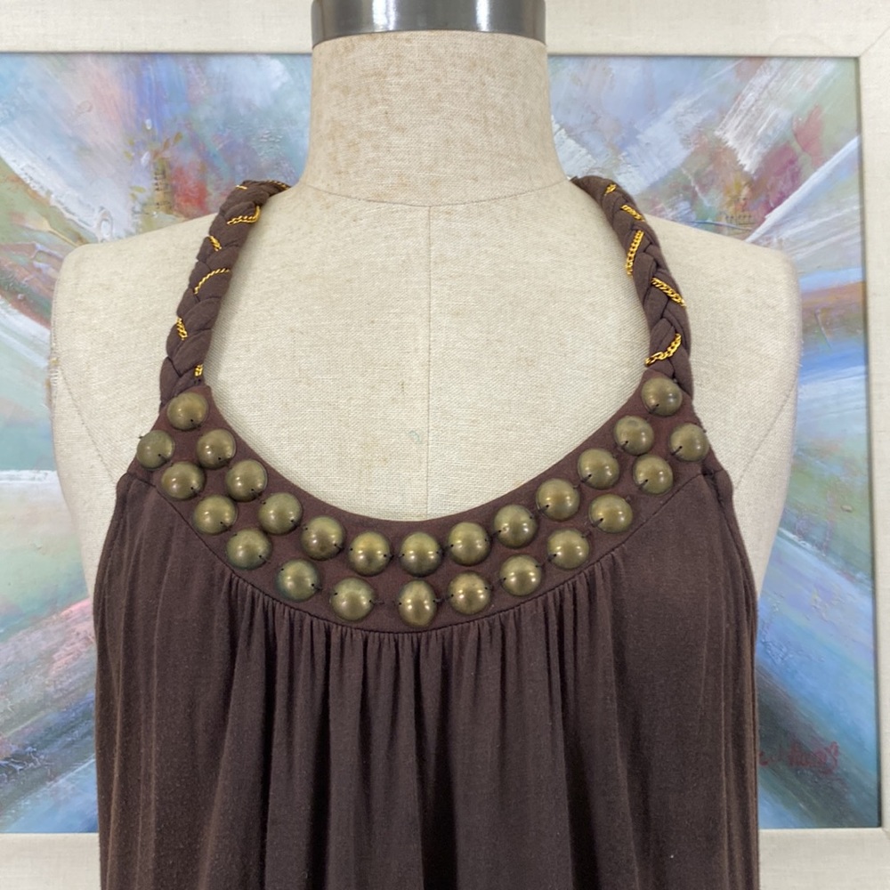 🌹Cable & Gauge Braided Strap Halter Top - Picture 4 of 12